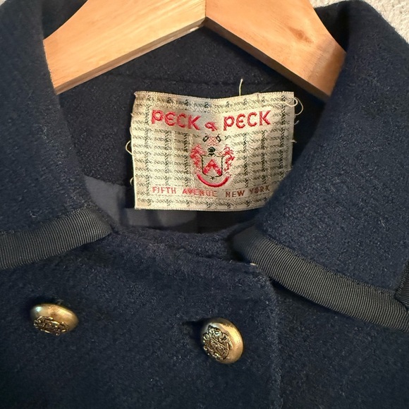 Vintage Union Military Wool Jacket Peck & Peck NYC 5th Ave. Small Navy Gold - Picture 8 of 9